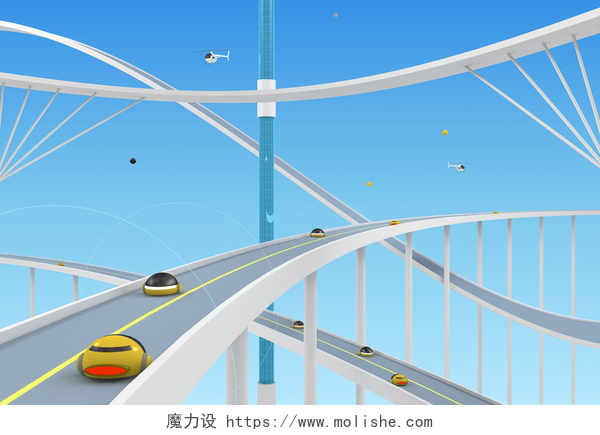 城市高架桥的道路抽象背景图与道路和桥梁的抽象背景
